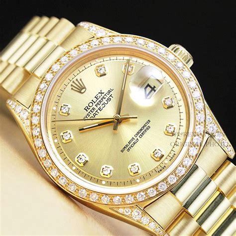 mens gold diamond rolex|used men's diamond Rolex watches.